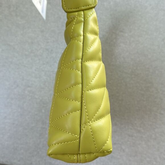 NWT Urban Expressions Bodhi Quilted Vegan Leather Shoulder Purse Bag in Citron - Picture 8 of 14